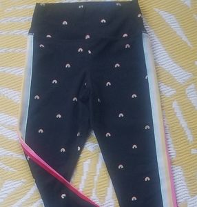 Spiritual Gangster Juniors S Rainbow Athletic Yoga Pants Leggings Black tights